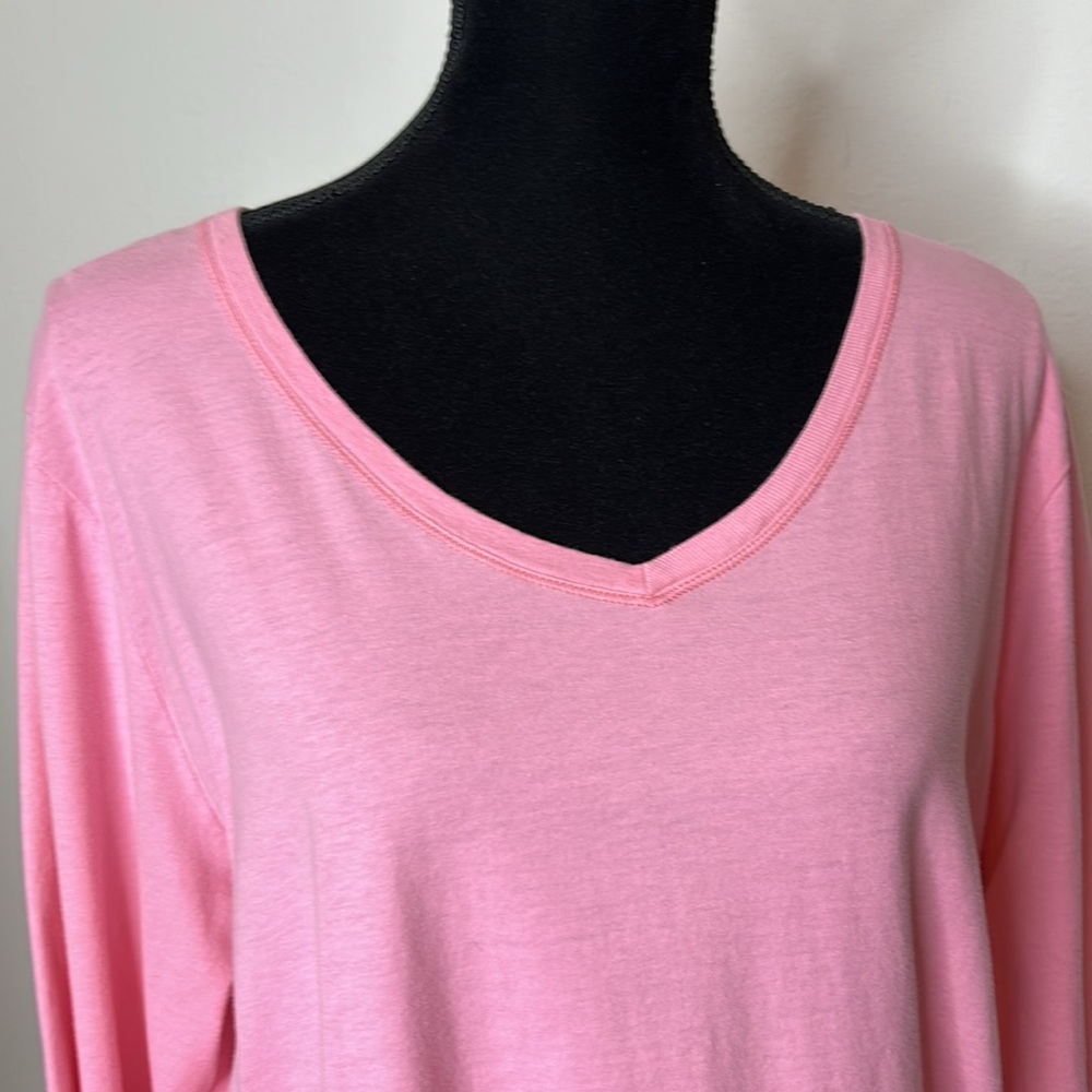 Hanes size 2X pink long sleeve tee shirt - Picture 3 of 10
